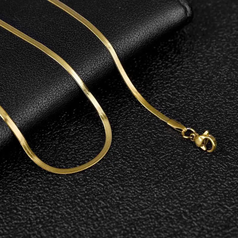 Stainless Steel Herringbone Necklace – Durable & Stylish – The Crew