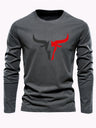 Grey Men’s Bull Print Cotton T-Shirt – The Crew