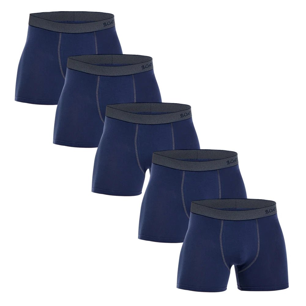 Men’s Premium Boxers 5 - Pack – Soft Breathable Comfort - The Crew