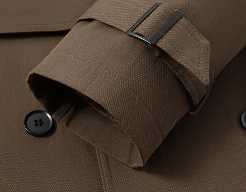 Men’s Extended - Length Trench Coat Windproof Business Style - The Crew