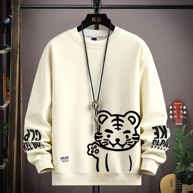 Man Wearing Japanese Tiger Street Sweatshirt Gray – The Crew