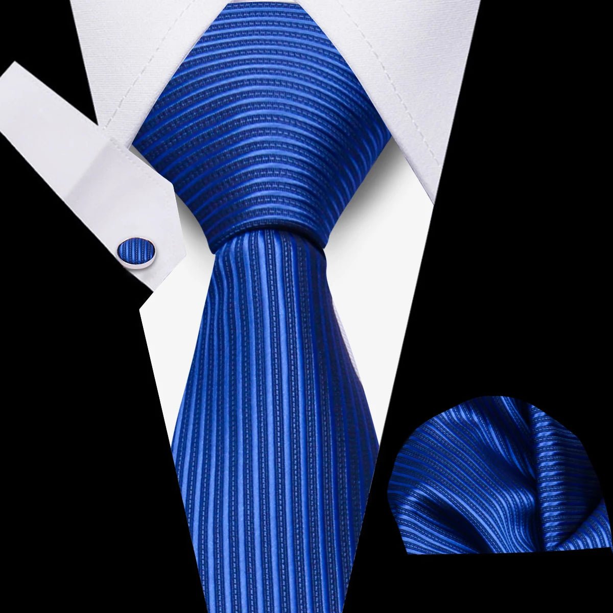 Men’s 3 - Piece Plaid Tie Set with Cufflinks & Hanky - The Crew
