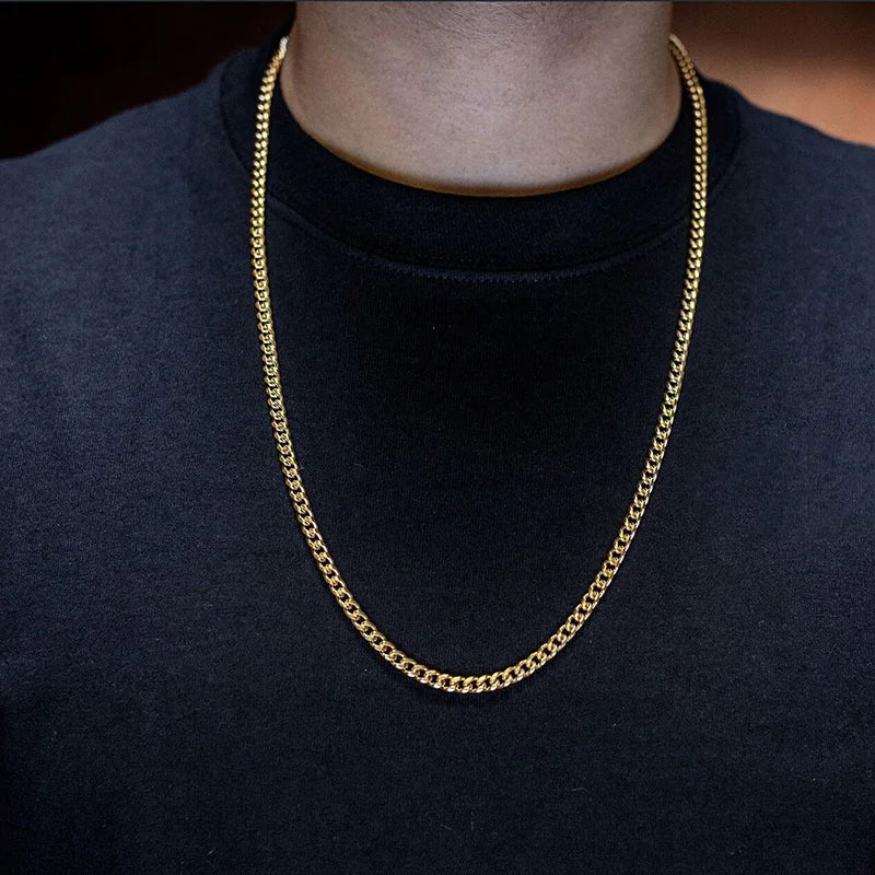 Unisex Cuban Chain Necklace – Stainless Steel & Stylish – The Crew