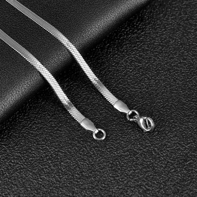Stainless Steel Herringbone Necklace – Durable & Stylish – The Crew