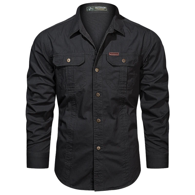 Men’s Military Cargo Overshirt – Utility Streetwear Style - The Crew