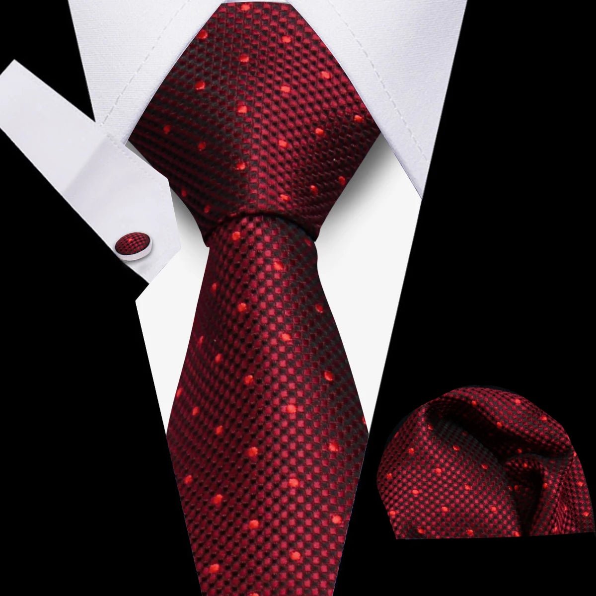 Men’s 3 - Piece Plaid Tie Set with Cufflinks & Hanky - The Crew