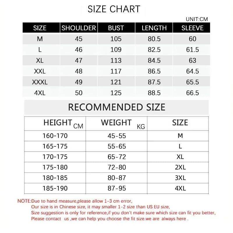 Men winter trench coat size chart measurement guide – The Crew