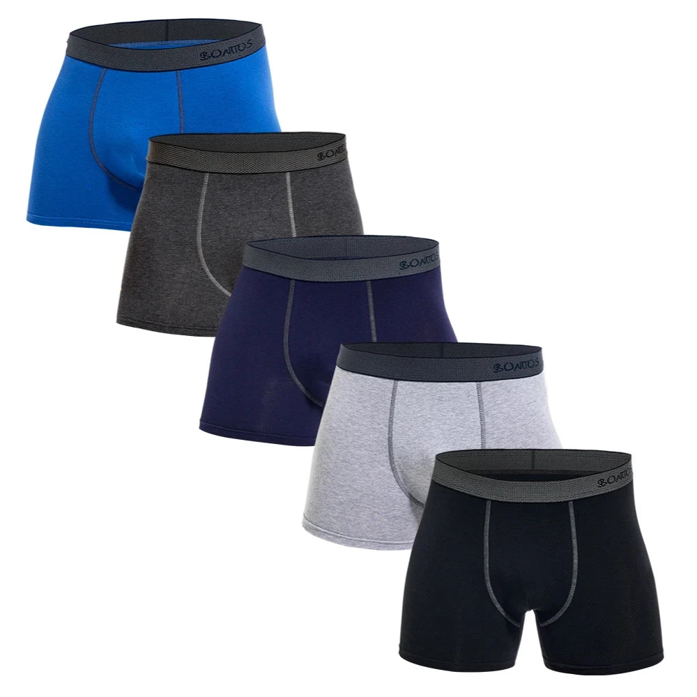 Men’s Premium Boxer Shorts 5-Pack Navy Blue Set – The Crew