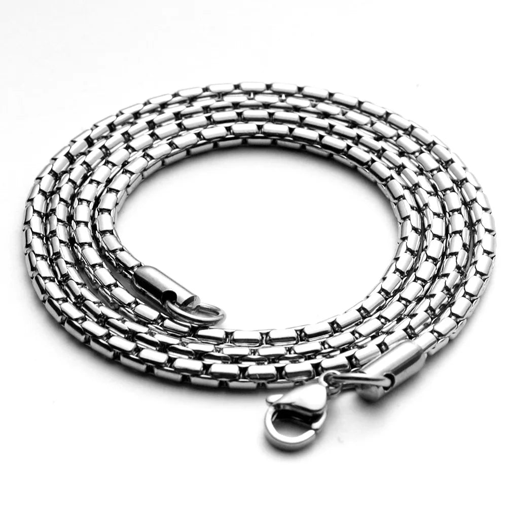 Men’s stainless steel link chain necklace coiled – The Crew