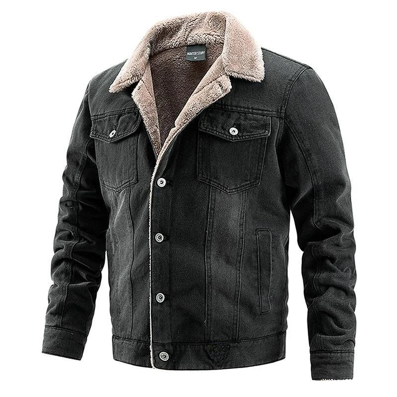 Fleece - Lined Denim Jacket for Men Warm Winter Outerwear - The Crew