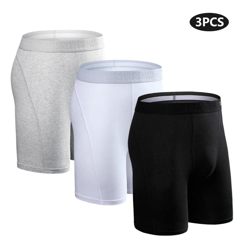 Men’s Premium Long Boxers 3 - Pack – Comfortable Fit - The Crew