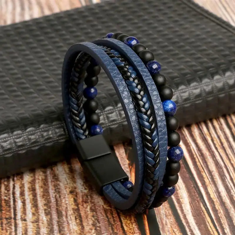 Classic Woven Leather Bracelet – Stylish & Durable – The Crew
