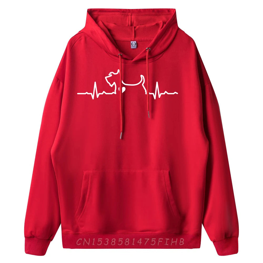 Red Scottie Dog Heartbeat Hoodie Men – The Crew