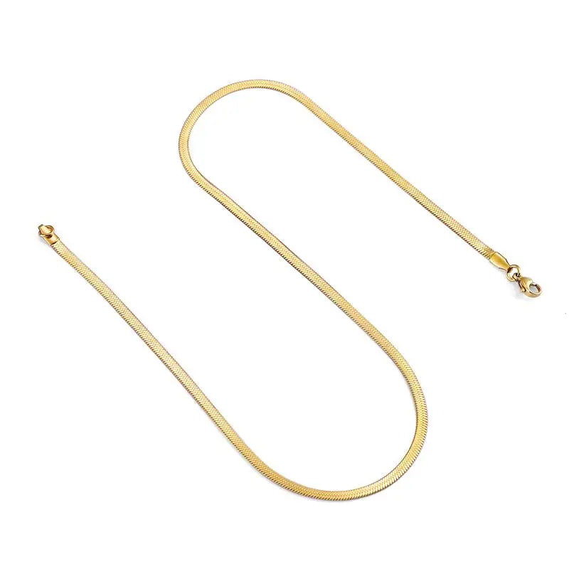 Gold snake chain necklace minimalist style – The Crew