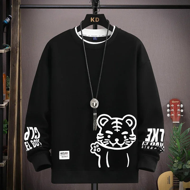 Men’s Japanese Tiger Sweatshirt Black  – The Crew