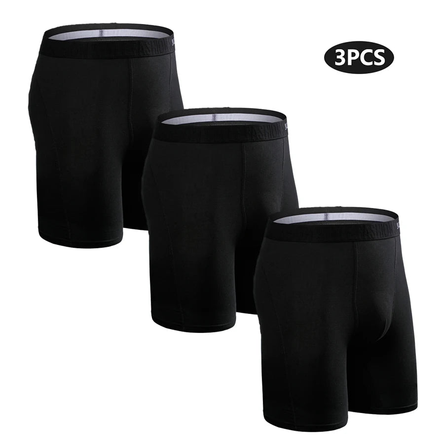 Men’s Premium Long Boxers 3 - Pack – Comfortable Fit - The Crew