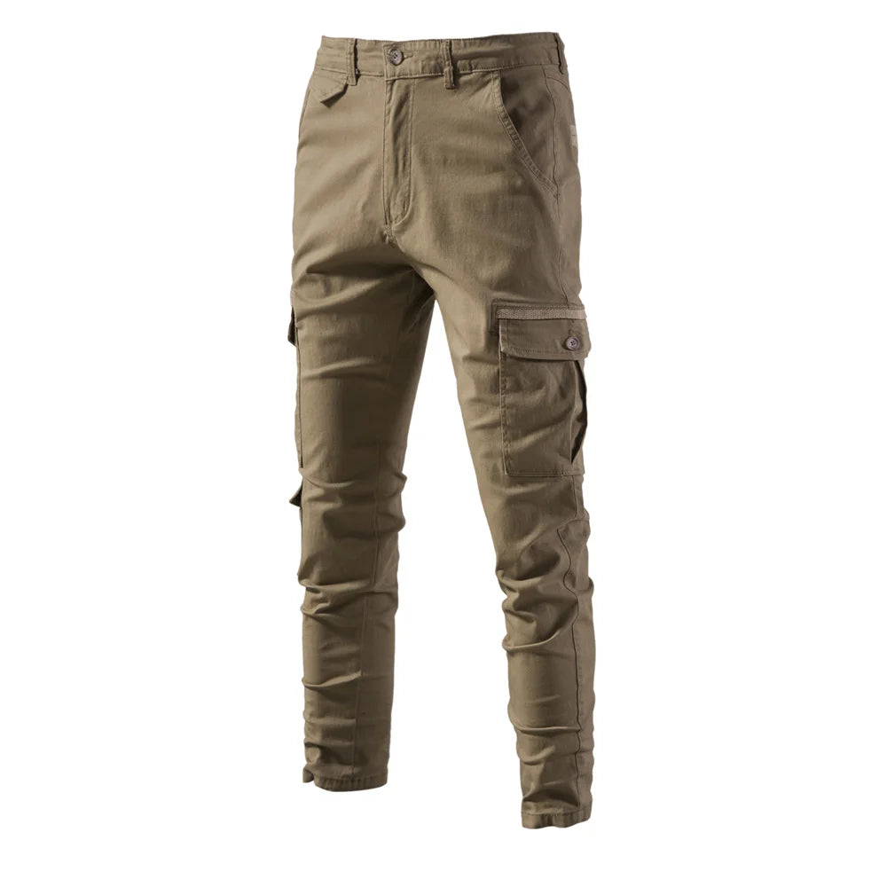 Men’s Khaki Cargo Pants Back View – The Crew