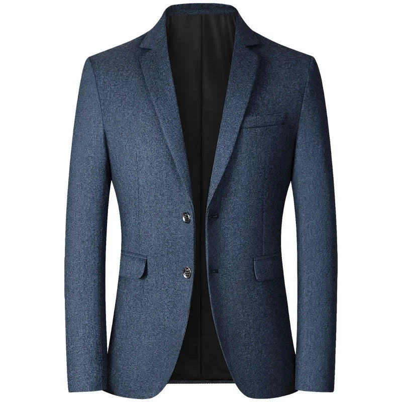 Navy blue men solid color blazer tailored fit – The Crew