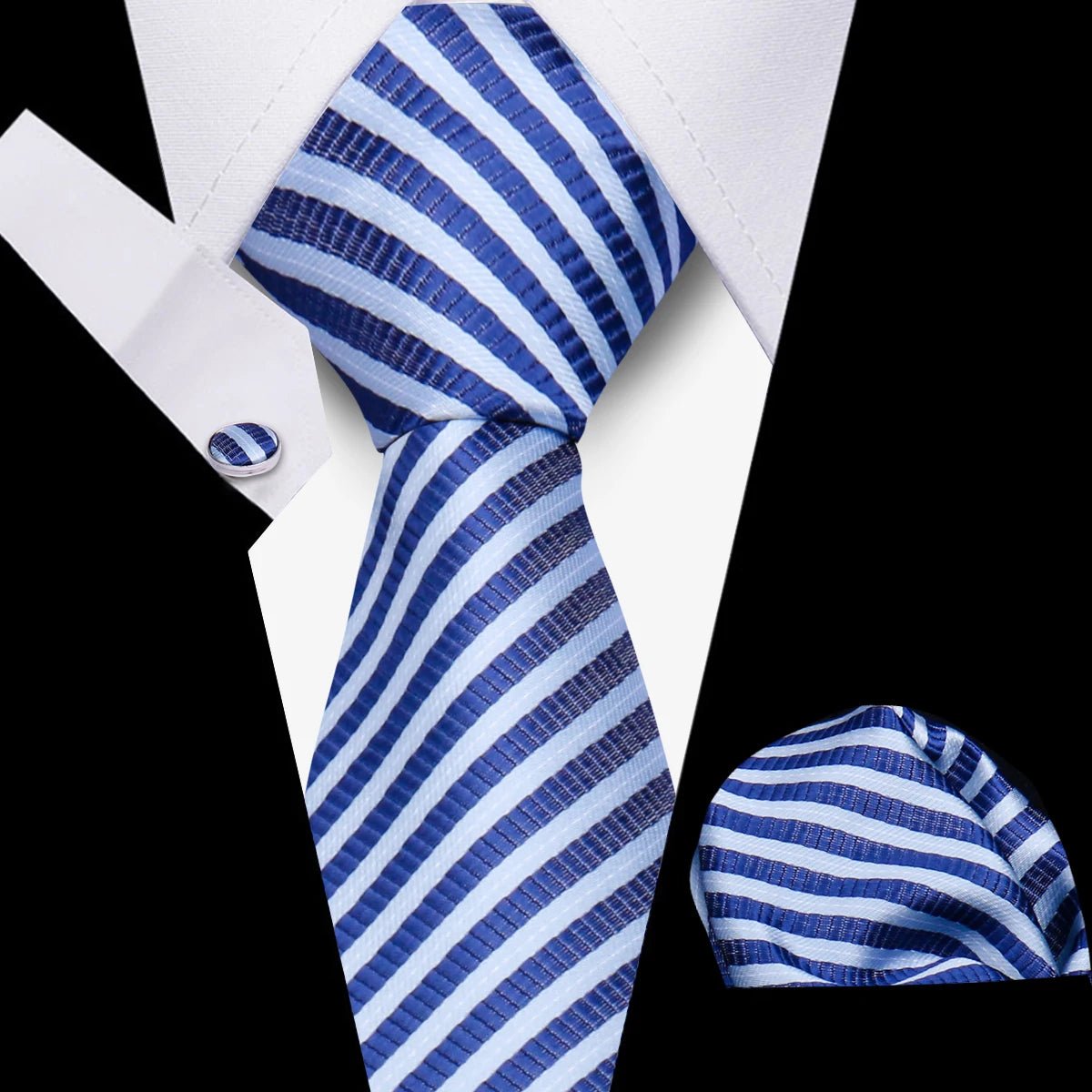 Men’s 3 - Piece Plaid Tie Set with Cufflinks & Hanky - The Crew