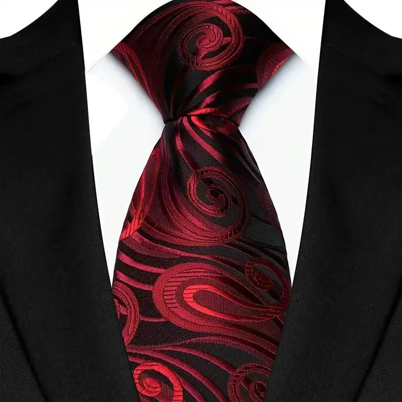 Men’s Red Paisley Tie Luxury Pattern – The Crew
