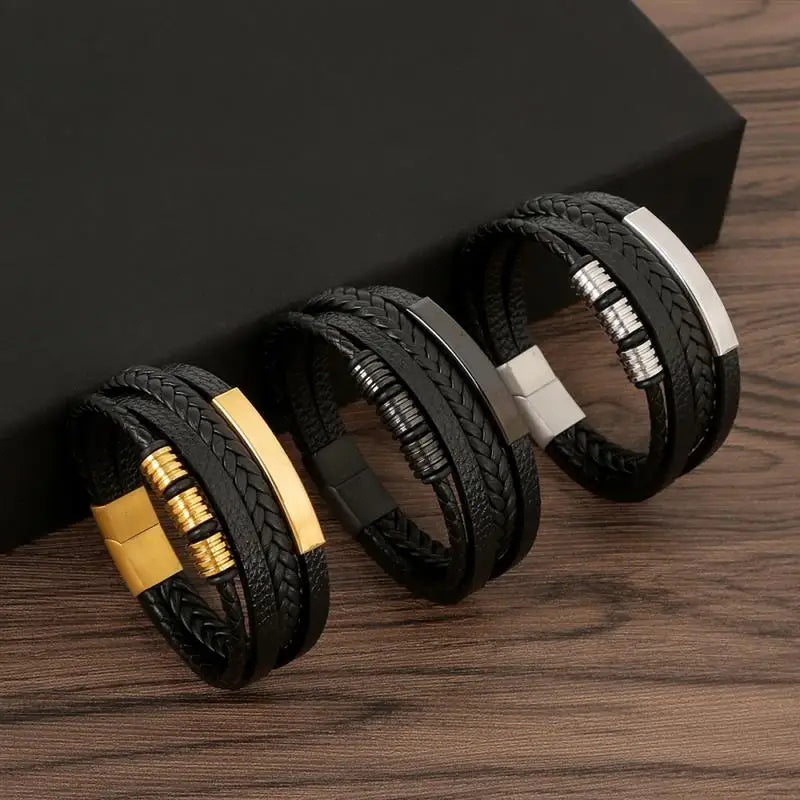 Multi-layer braided leather bracelets collection – The Crew