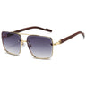 Women’s Retro Square Metal Double-Bridge Sunglasses