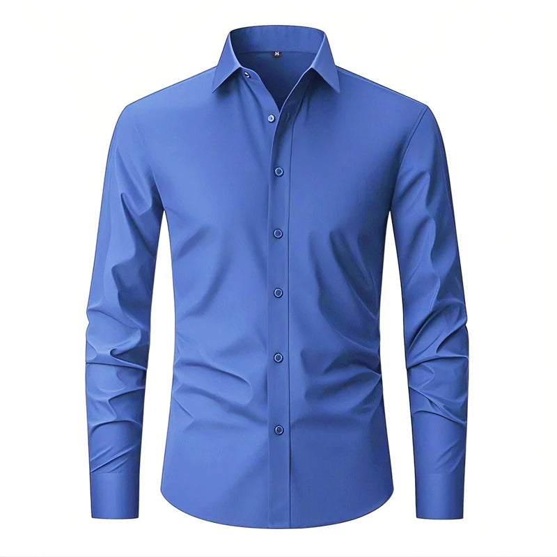 Royal blue slim fit dress shirt men professional – The Crew