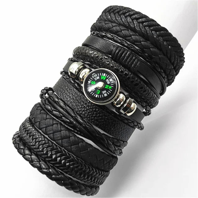 Set of 10 Leather Bracelets – Stylish & Versatile – The Crew