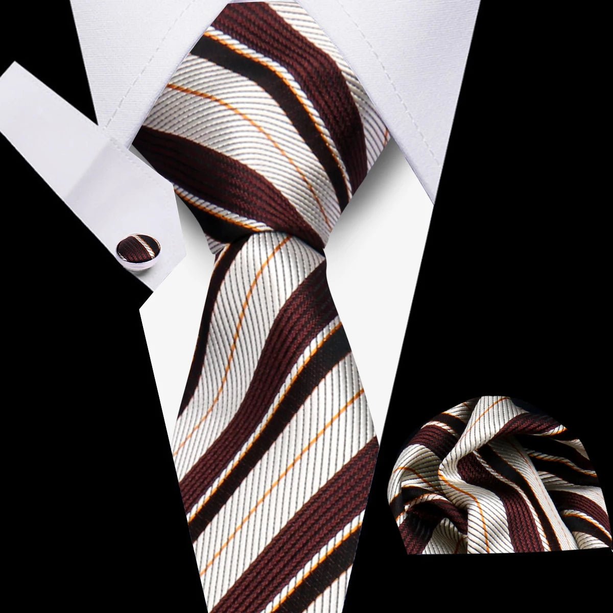 Men’s 3 - Piece Plaid Tie Set with Cufflinks & Hanky - The Crew