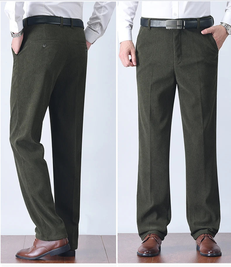 Men wearing green corduroy pants walking – The Crew