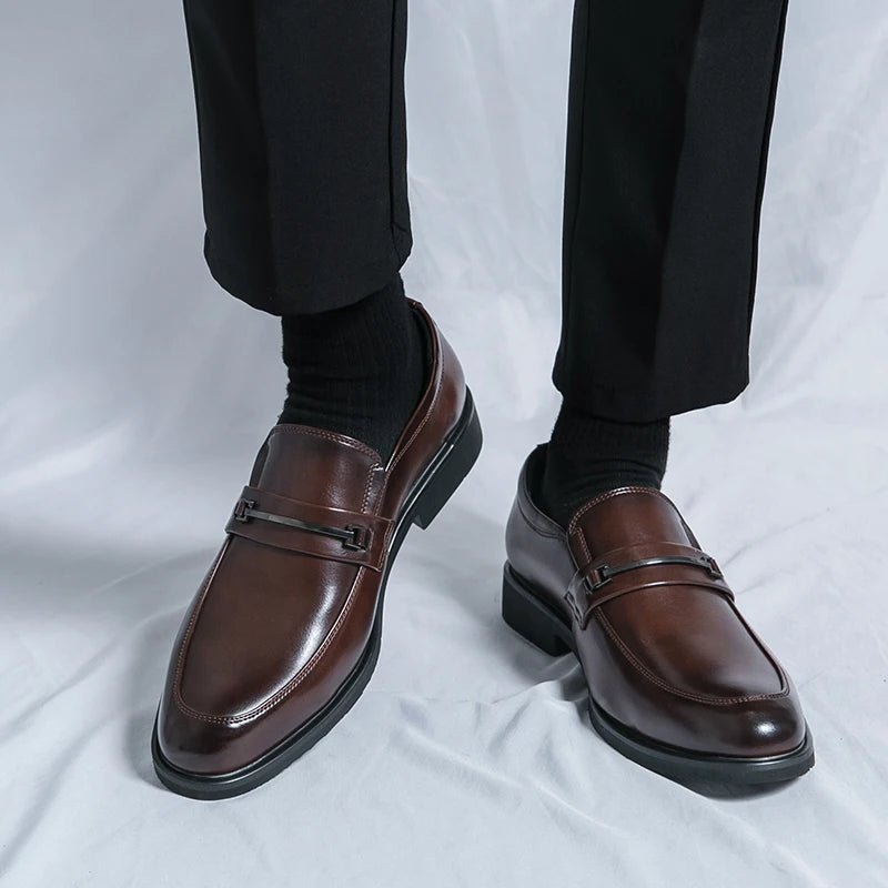 Men’s Classic Leather Slip - On Loafers – Timeless Dress - The Crew