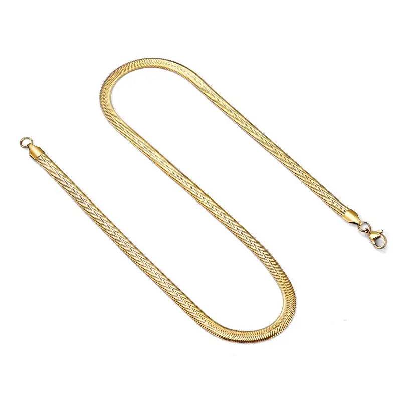 Gold stainless steel snake chain necklace – The Crew