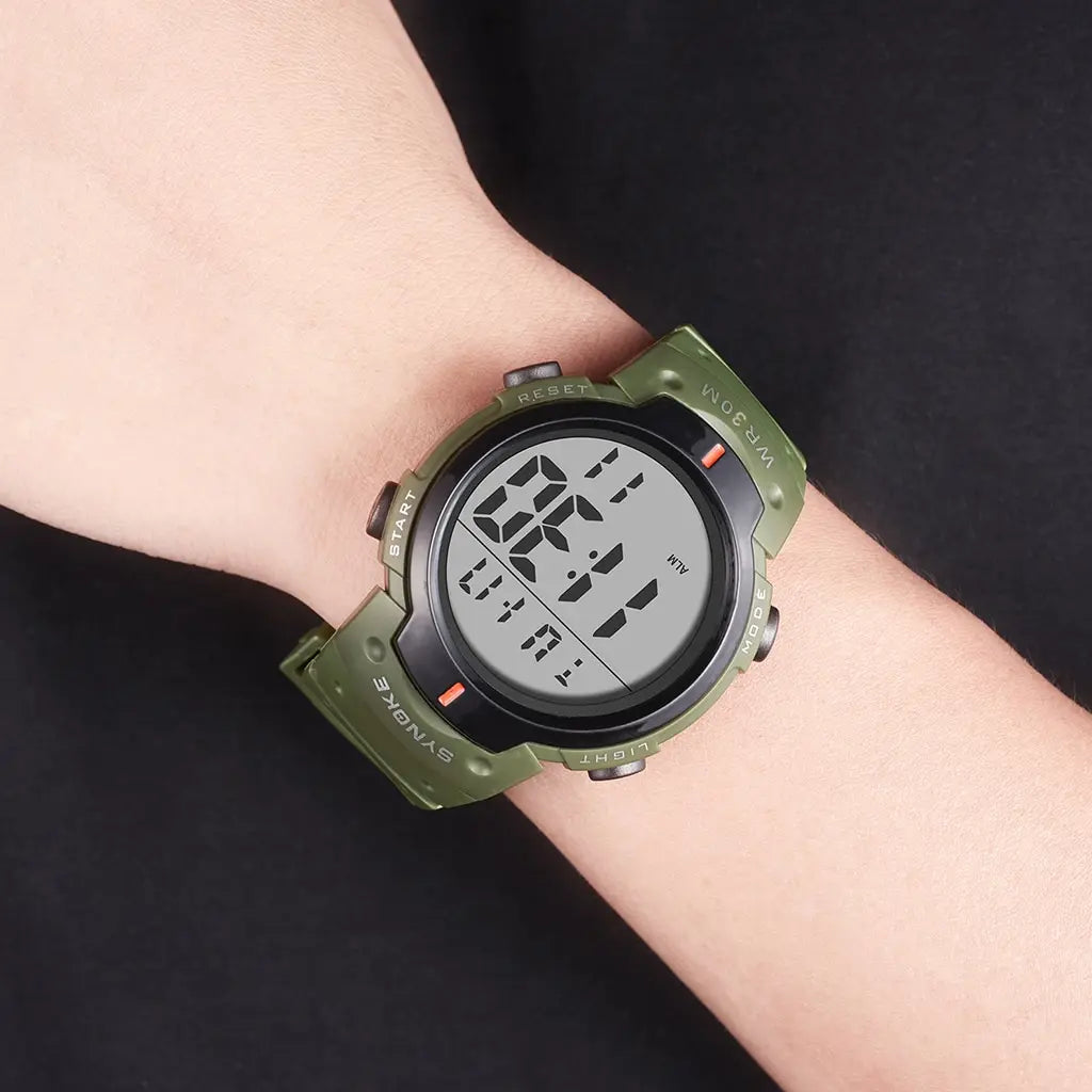 SYNOKE Digital Watch Outdoor Wrist Angle – The Crew