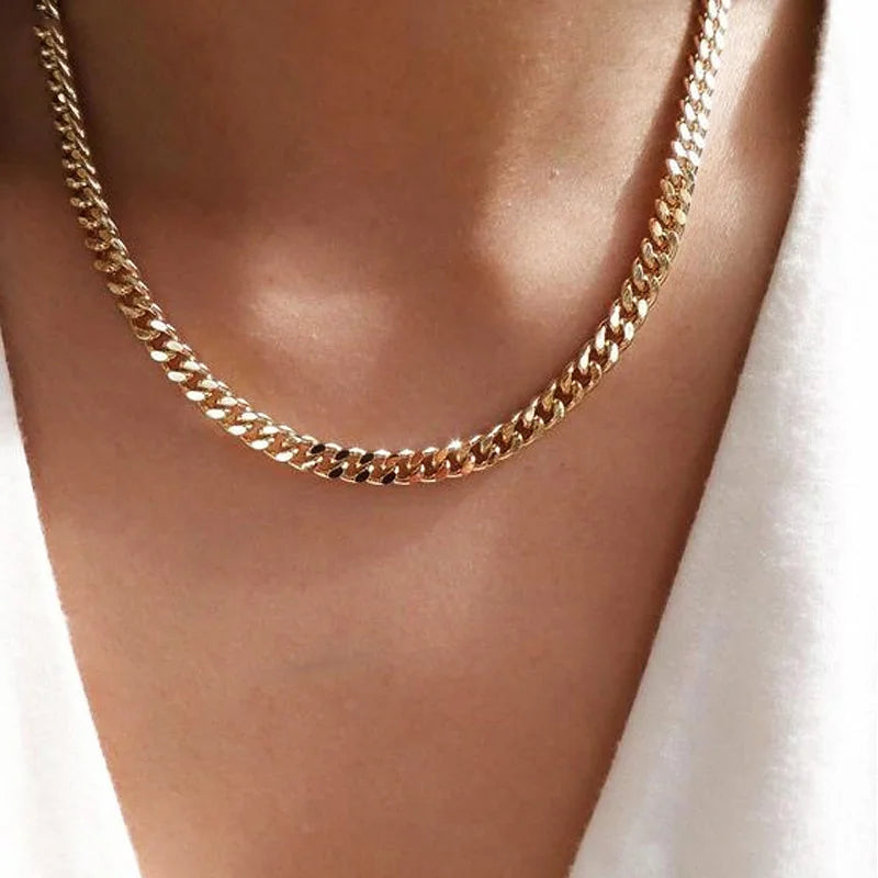 Unisex Cuban Chain Necklace – Stainless Steel & Stylish – The Crew