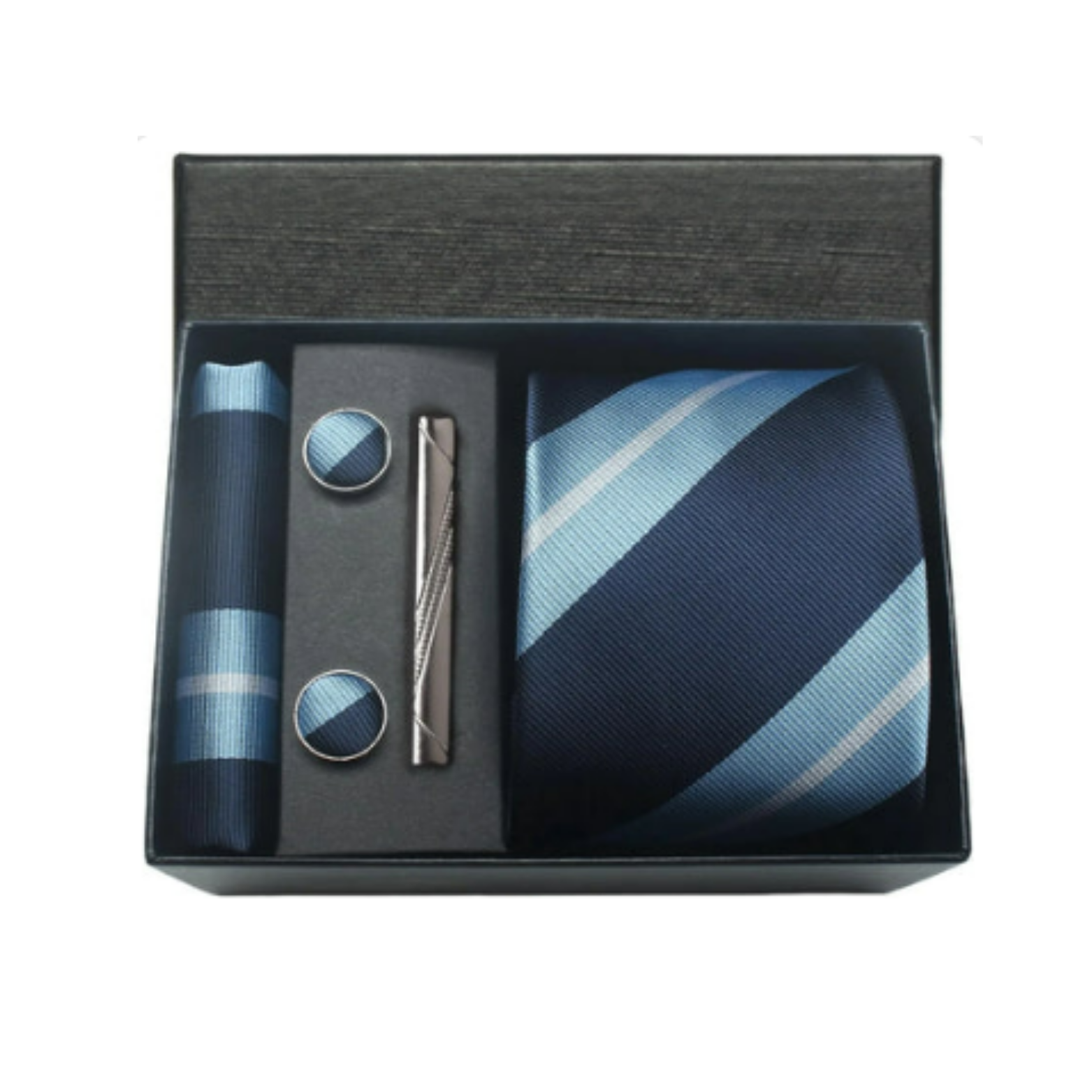 Blue gradient silk tie premium men set – The Crew