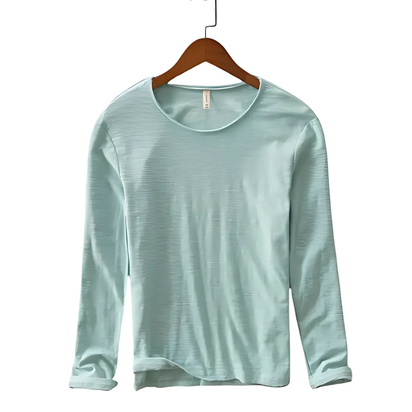 Mint green long sleeve cotton T-shirt – The Crew