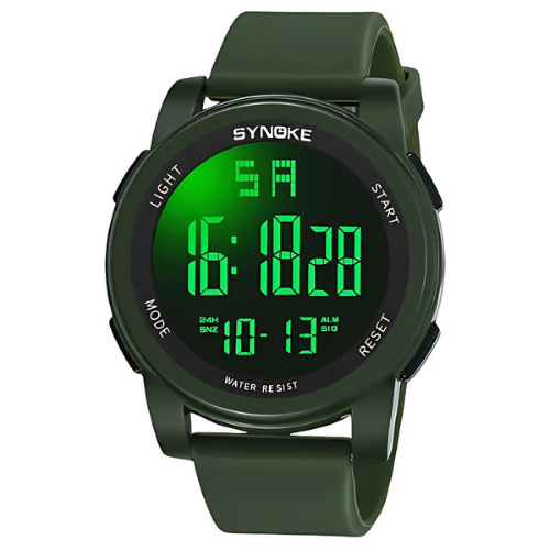 SYNOKE Digital Sports Watch Green Strap Outdoor Style – The Crew