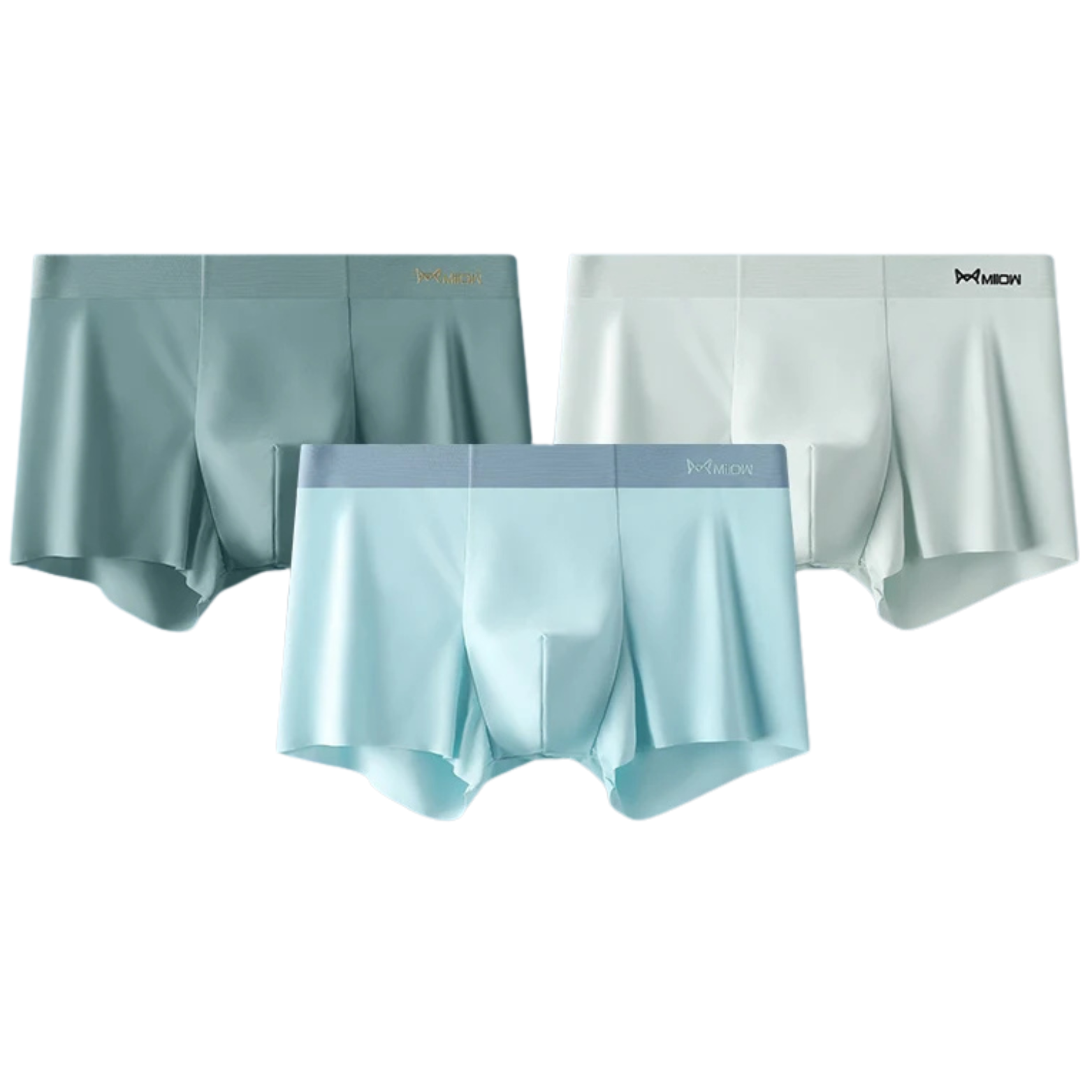 Men’s Ice Silk Boxers Mint Front View – The Crew