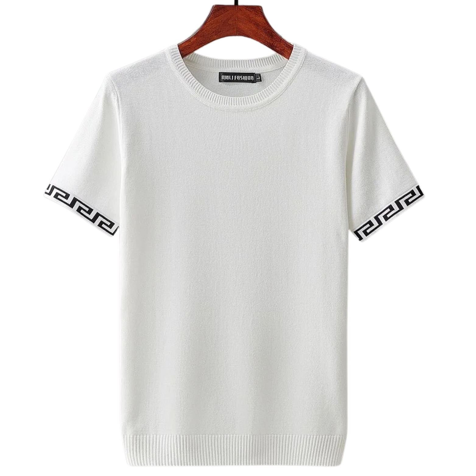 White Minimal Cotton Knit T-Shirt Sweater – The Crew