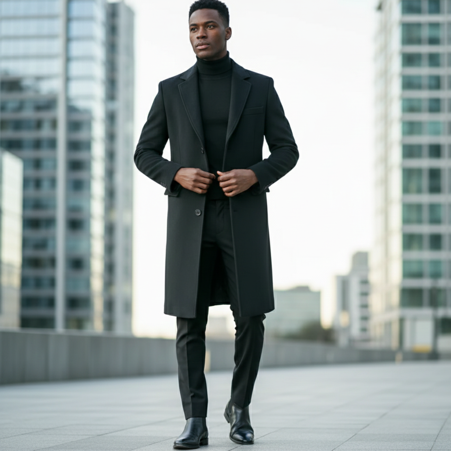 Men winter trench coat Full view interior scene – The Crew