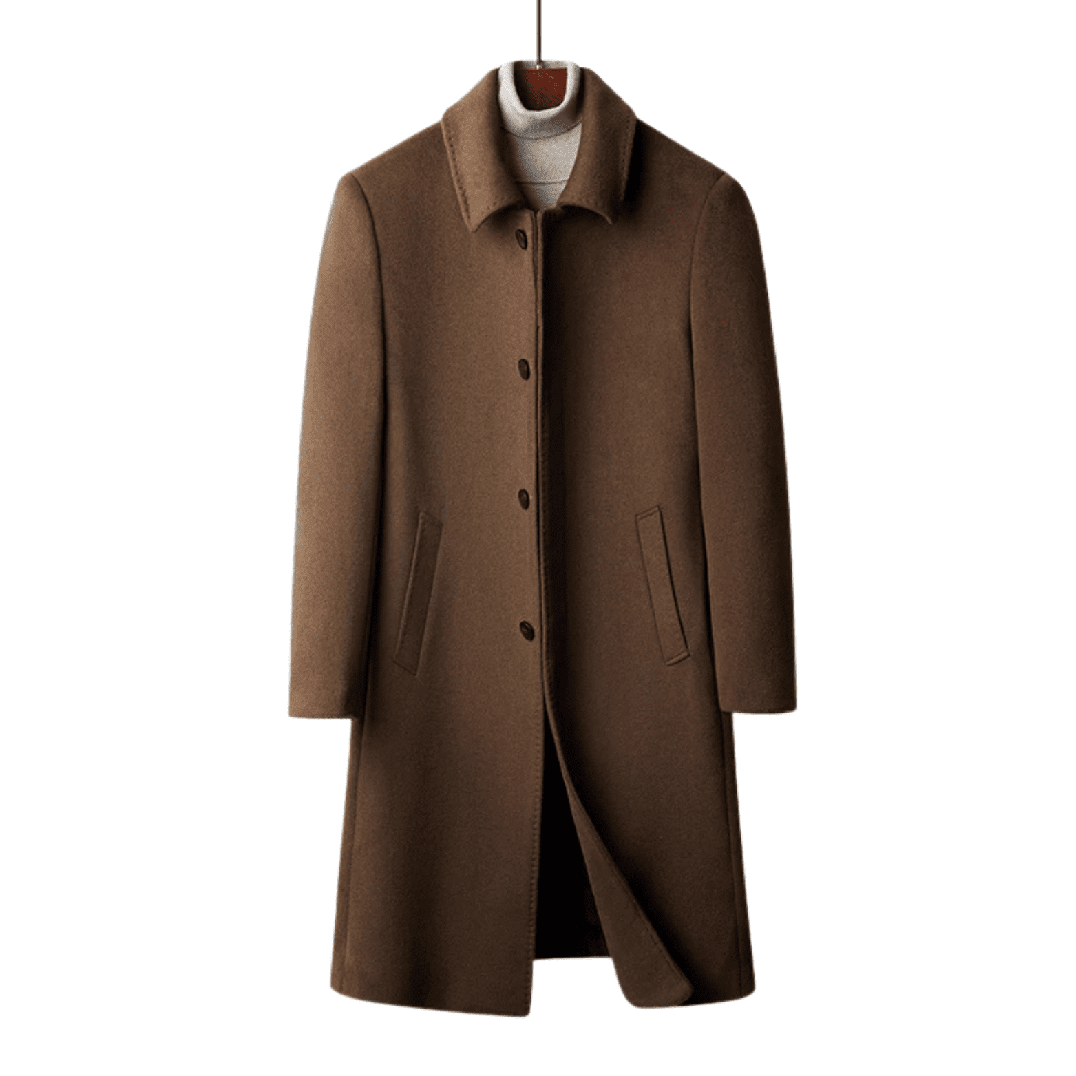 Men’s Long Wool Overcoat Slim Fit – Luxury Business Coat - The Crew