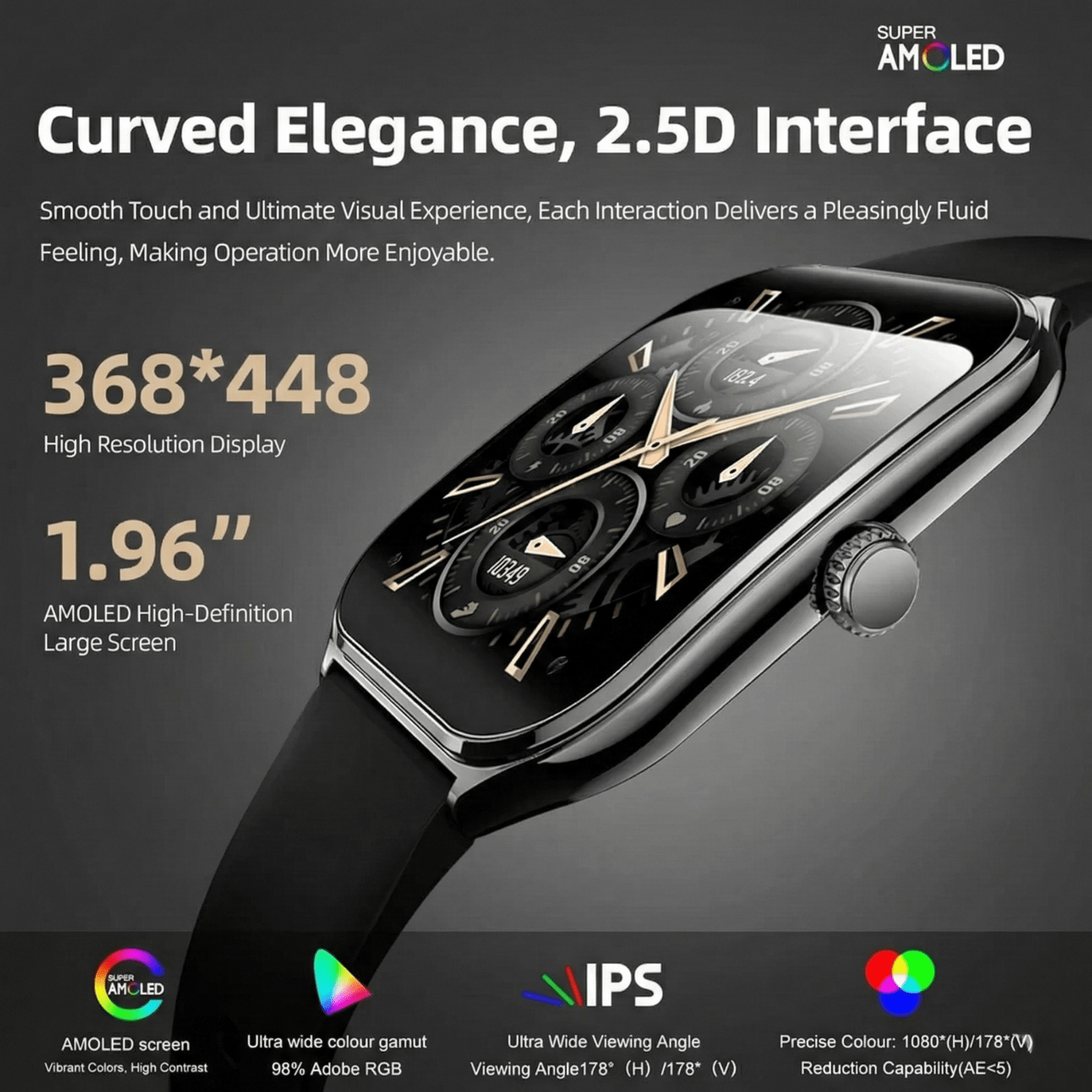 Ultra Thin AMOLED Smartwatch with Bluetooth Call - The Crew
