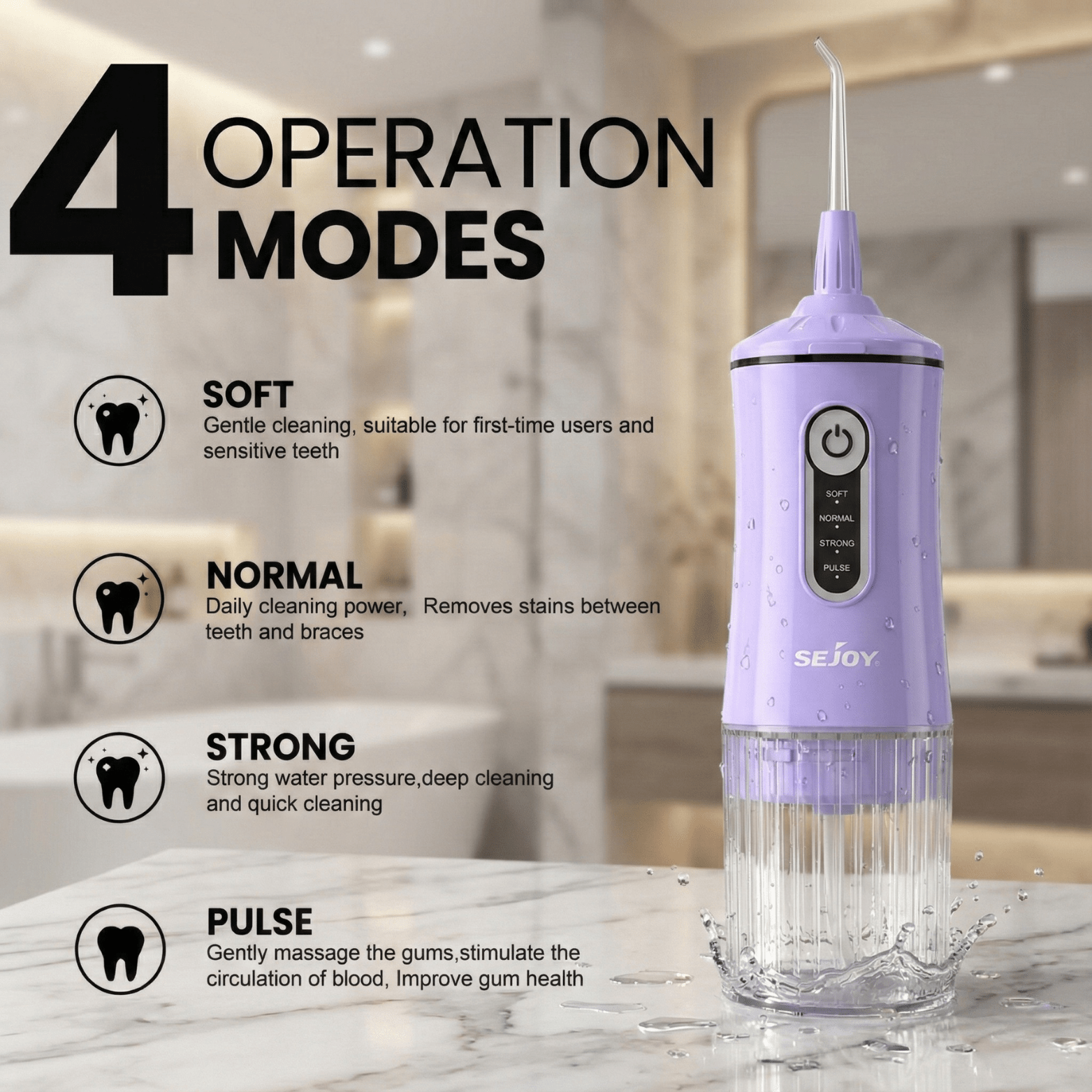Portable Water Flosser 200ML Cordless Oral Irrigator IPX7 - The Crew