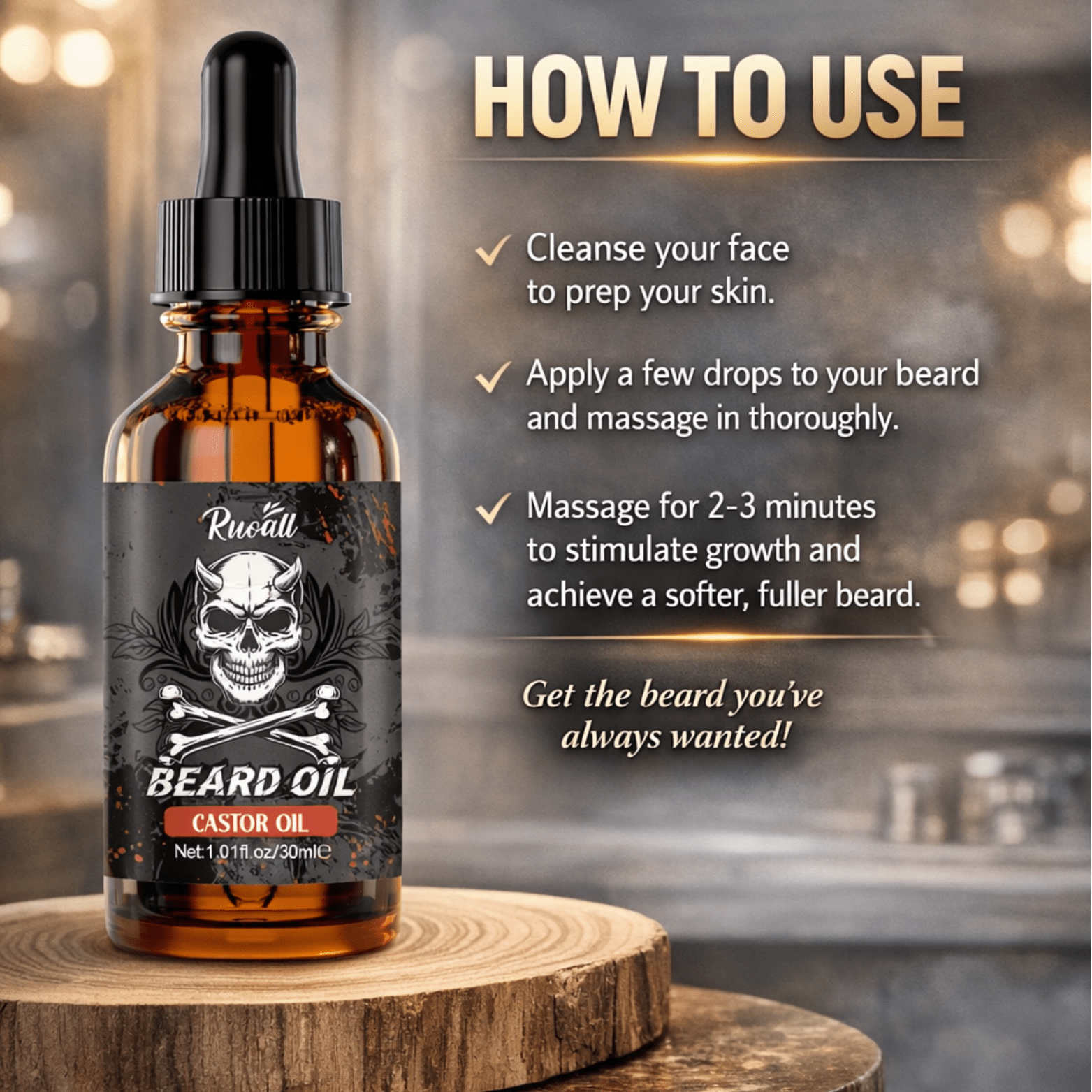 Beard Growth Oil with Castor Oil – Softening Care - The Crew