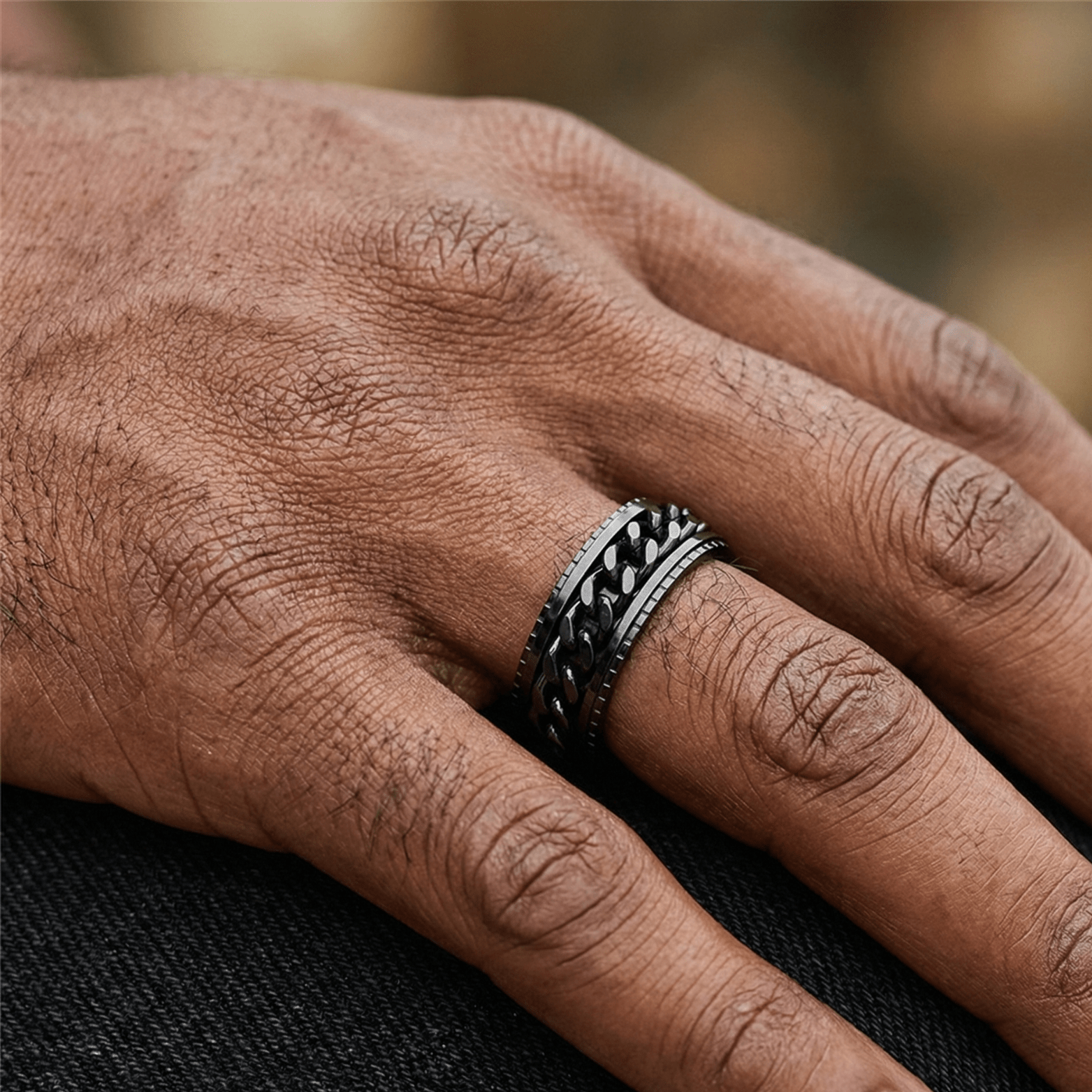 Rotatable Chain Ring for Men – Titanium Steel Spinner | The Crew - The Crew