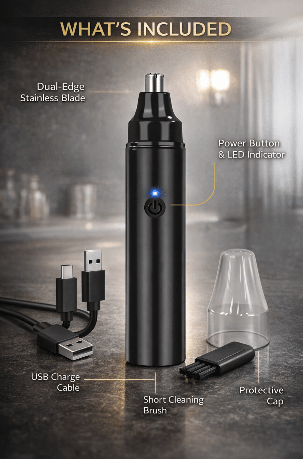 Rechargeable Nose Hair Trimmer – Portable Grooming for Men - The Crew