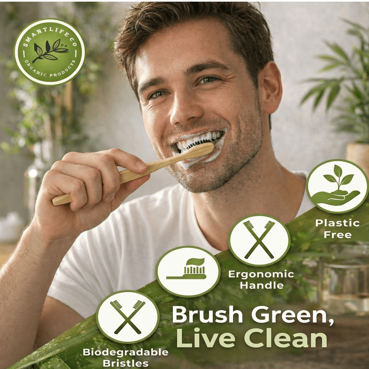 10 - Pack Bamboo Charcoal Toothbrushes Soft Bristles - The Crew