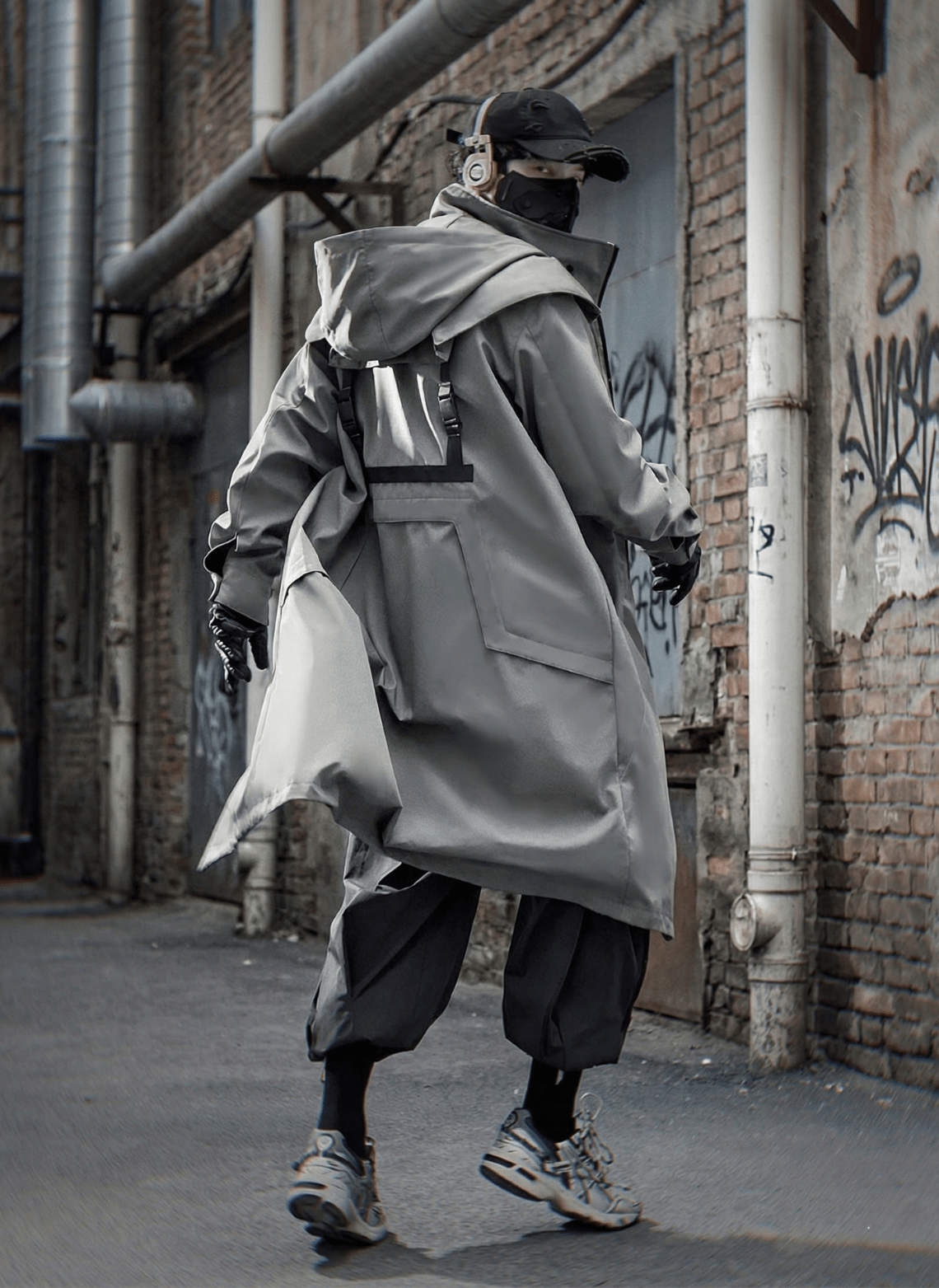 Men’s Tactical Techwear Trench Jacket – Punk Winter Coat - The Crew