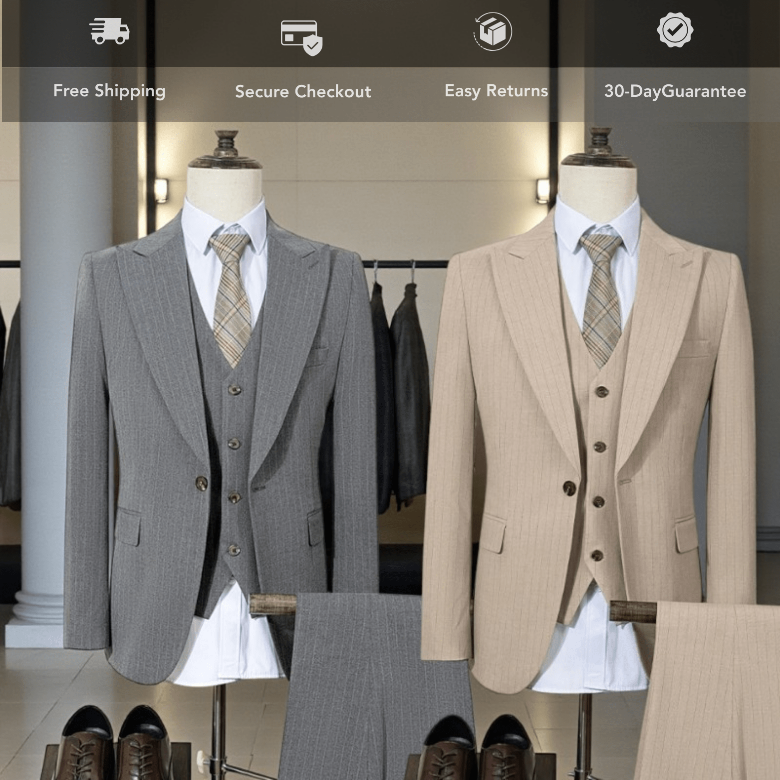 Men’s Classic Striped Suit – Elegant Business Style - The Crew