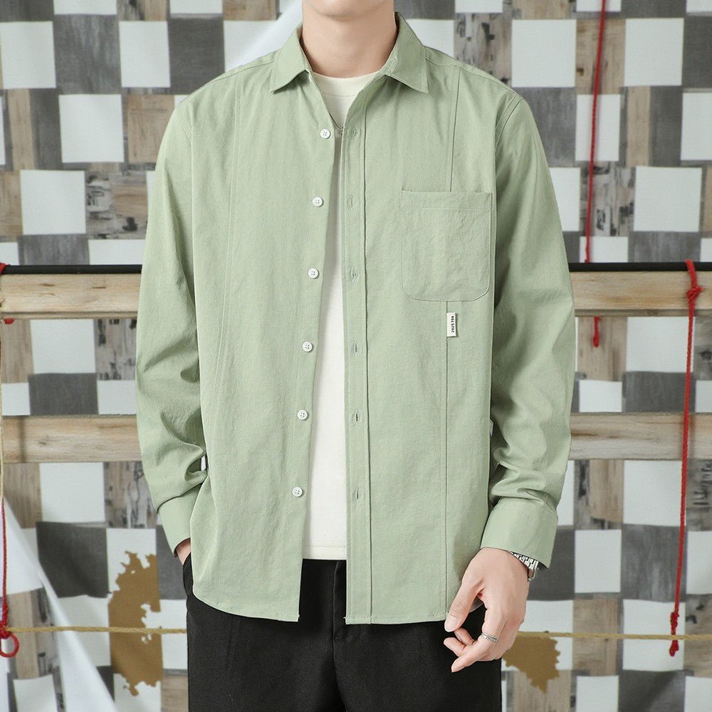Men’s Urban Korean Casual Shirt – Modern Street Style - The Crew